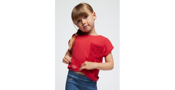 maglia maglietta manica corta cotone t-shirt crochet rossa mayoral collezione primavera estate i piccoli tesori ariano irpino grottaminarda mirabella eclano vendita online